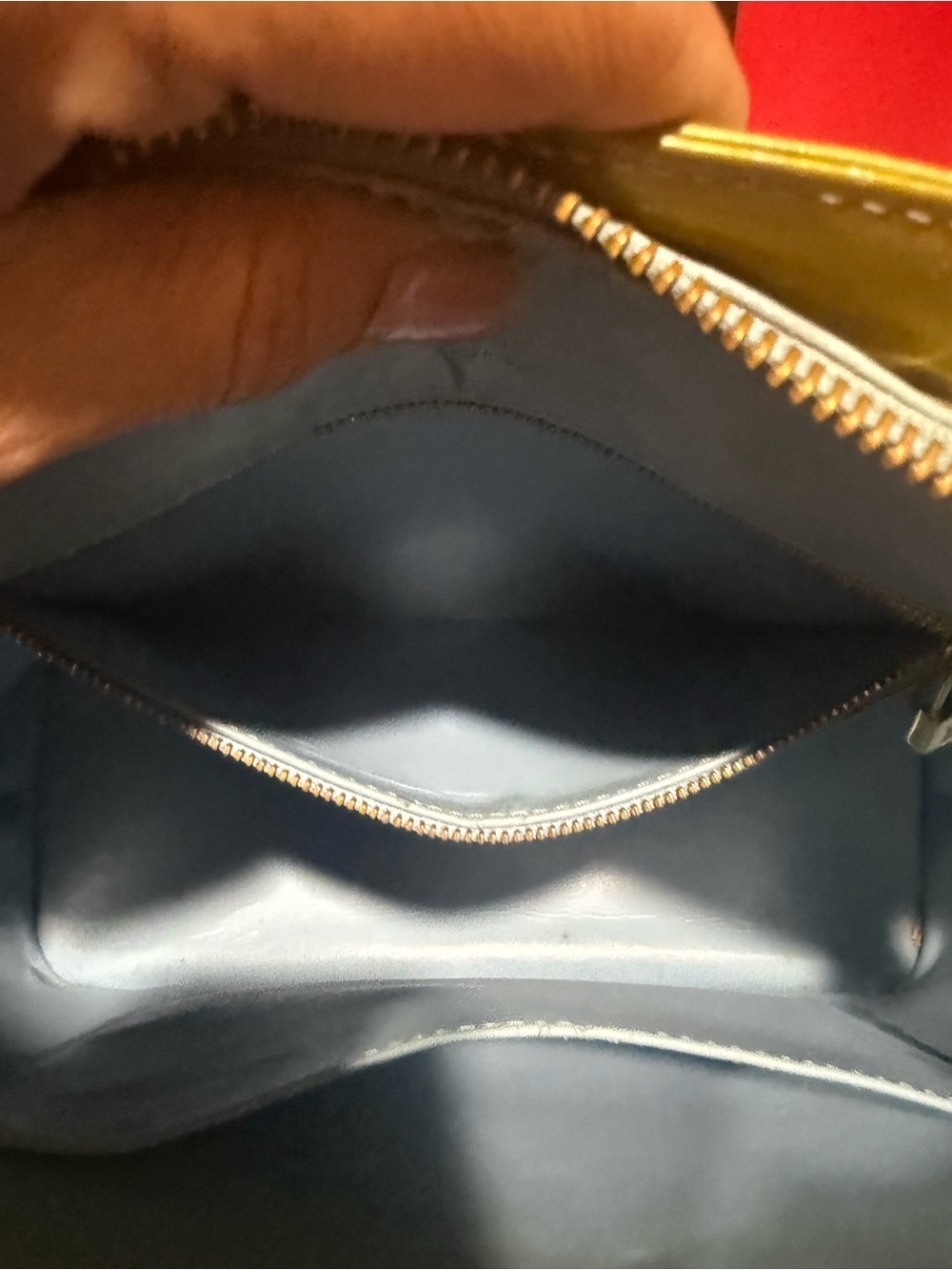 Louis Vuitton Lime Green Vernis Tote with Tan Handles - Picture 13 of 14